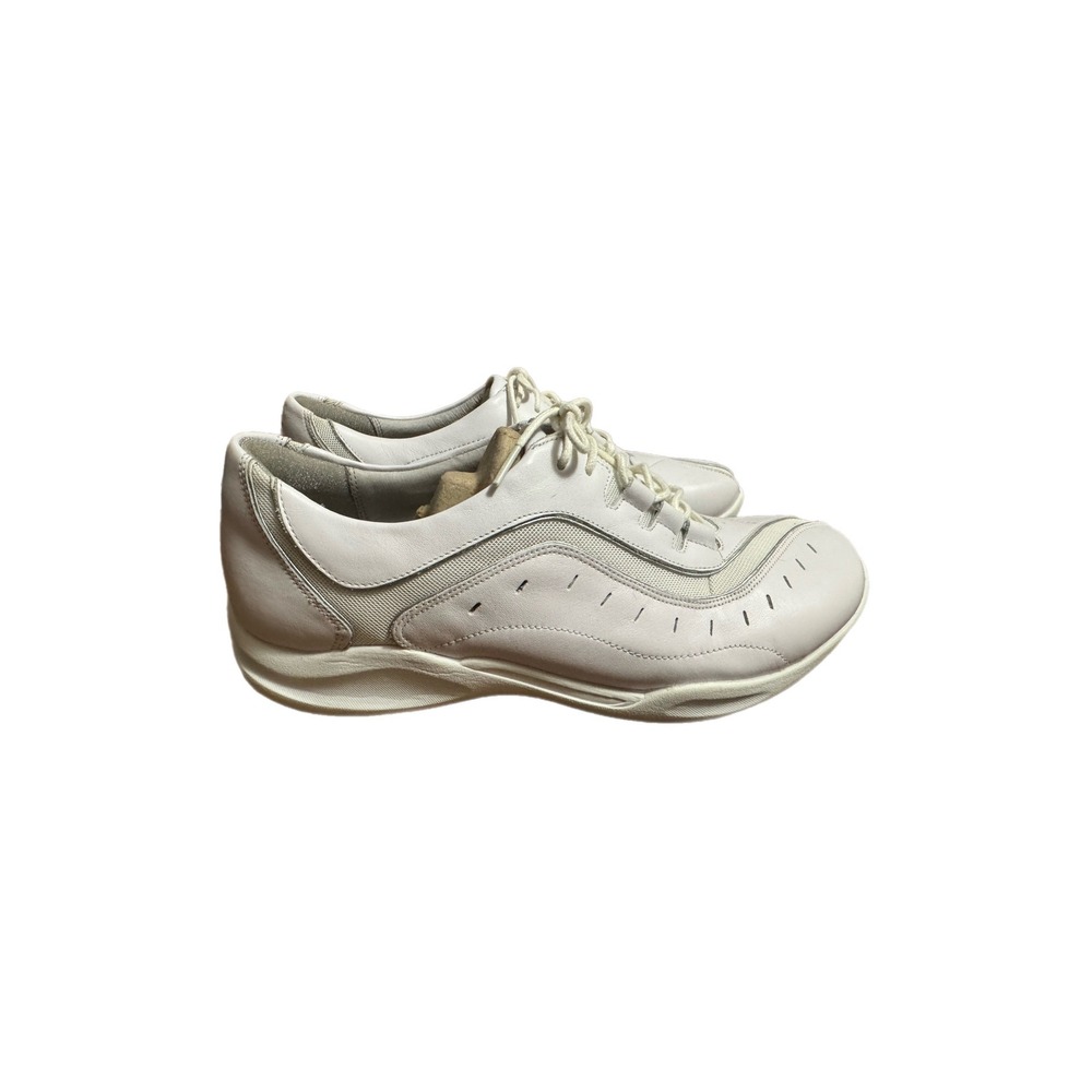 Clarks Wave Walking Shoes Womens 11M White Leather Sneakers 87831 Excellent
